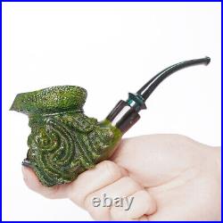 Handmade Carved Tobacco Pipe Captain Davy Jones Pirate Pipe Rusticated Finish