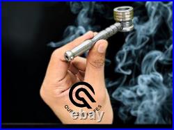 Handmade Damascus Steel Bamboo Pipe Smoking Pipe Smoker Damascus Cigar