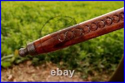 Handmade Damascus Steel Blade Functional Smoking Pipe Tomahawk Rose Wood Handle