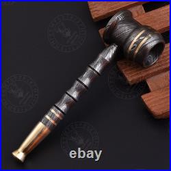 Handmade Damascus Steel Cigar Pipe Portable Smoking Pipe for Cigar lover Lot 3