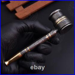 Handmade Damascus Steel Cigar Pipe Portable Smoking Pipe for Cigar lover Lot 3