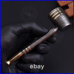Handmade Damascus Steel Cigar Pipe Portable Smoking Pipe for Cigar lover Lot 3