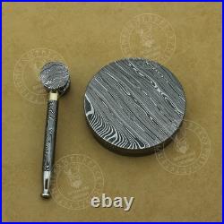 Handmade Damascus Steel smoking pipe and Ashtray cigar lover collectible set
