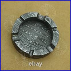 Handmade Damascus Steel smoking pipe and Ashtray cigar lover collectible set