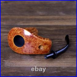 Handmade Freehand Pipe Briar Tobacco Smoking Pipe Bent Curved Cumberland Stem