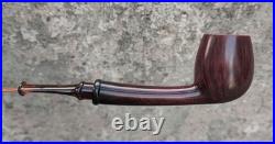 Handmade Long Briar Tobacco Pipe, Burgundy Acrylic Stem, Elegant Smoking Pipe
