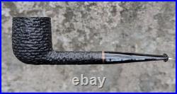 Handmade Sandblasted Briar Pipe, Bent Acrylic Stem Tobacco Pipe, Rustic Black