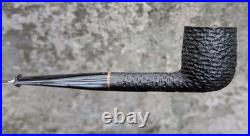 Handmade Sandblasted Briar Pipe, Bent Acrylic Stem Tobacco Pipe, Rustic Black