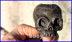 Handmade Skull Briar Tobacco Pipe, Gothic Ebonite Stem, Artisan Smoking Pipe