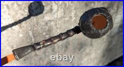 Handmade Skull Briar Tobacco Pipe, Gothic Ebonite Stem, Artisan Smoking Pipe