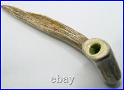 Handmade Smoking Pipe Stag Horn With Ceramic Insert