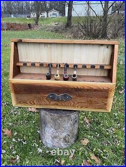 Handmade Tobacco Pipe Cabinet Holds 10 Pipes