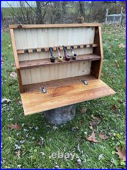 Handmade Tobacco Pipe Cabinet Holds 10 Pipes