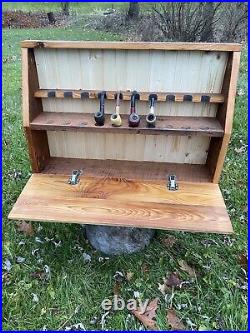 Handmade Tobacco Pipe Cabinet Holds 10 Pipes