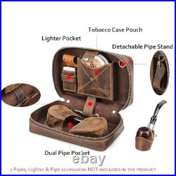 Handmade Tobacco Pipe Pouch with Stand Durable Pipe Case for Smokers