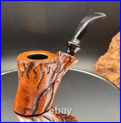 Handmade briar tobacco pipe