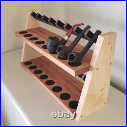 Handmade in the USA Wooden Tobacco Pipe Rack Display for 16 pipes