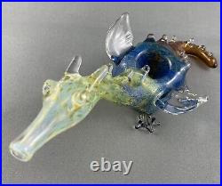 Heady Hand Blown Glass Dragon Pipe Smoking. Unique pc