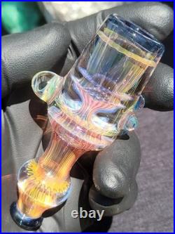 Heady Handmade 3.80 Glass Tobacco Smoking Pipe Fumed 24kt Gold And Silver
