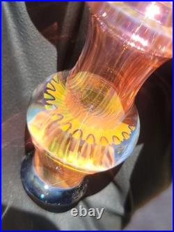 Heady Handmade 3.80 Glass Tobacco Smoking Pipe Fumed 24kt Gold And Silver