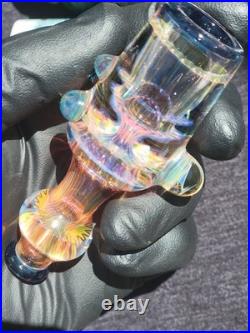 Heady Handmade 3.80 Glass Tobacco Smoking Pipe Fumed 24kt Gold And Silver