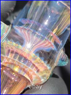 Heady Handmade 3.80 Glass Tobacco Smoking Pipe Fumed 24kt Gold And Silver