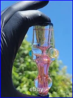 Heady Handmade 3.80 Glass Tobacco Smoking Pipe Fumed 24kt Gold And Silver