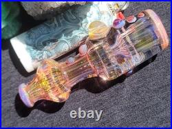 Heady Handmade 3.88 Glass Tobacco Smoking Pipe Fumed 24kt Gold And Silver
