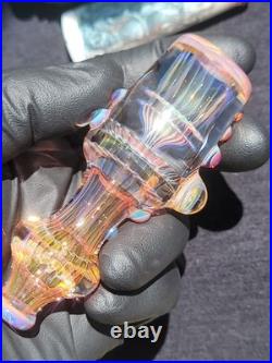 Heady Handmade 3.88 Glass Tobacco Smoking Pipe Fumed 24kt Gold And Silver