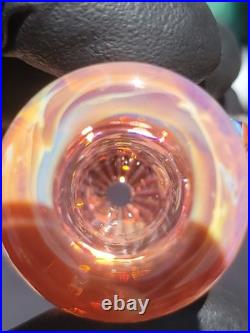 Heady Handmade 3.88 Glass Tobacco Smoking Pipe Fumed 24kt Gold And Silver
