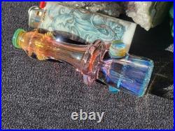 Heady Handmade 4.03 Glass Tobacco Smoking Pipe Fumed 24kt Gold And Silver
