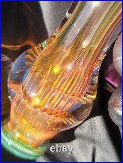 Heady Handmade 4.03 Glass Tobacco Smoking Pipe Fumed 24kt Gold And Silver