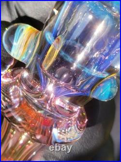 Heady Handmade 4.03 Glass Tobacco Smoking Pipe Fumed 24kt Gold And Silver