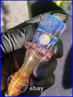 Heady Handmade 4.03 Glass Tobacco Smoking Pipe Fumed 24kt Gold And Silver