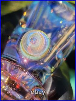 Heady Handmade 4.03 Glass Tobacco Smoking Pipe Fumed 24kt Gold And Silver