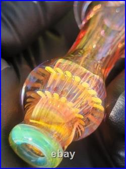 Heady Handmade 4.03 Glass Tobacco Smoking Pipe Fumed 24kt Gold And Silver