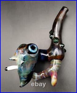 Heady Sherlock Pipe Smoking Wizard Handmade in USA Subconscious Design