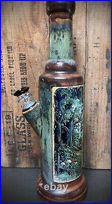 Heavy Duty Ceramic Bong Glass Water Pipe Smoking Bowl Woods Forest Trees Hills