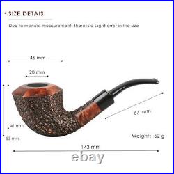 High-end Briarroot Pipes Smoking Hand Carved Tobacco Pipe Bent Type 9mm Filters