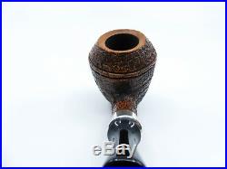 Il Ceppo Sandblast Bent Rhodesian with Silver Shank Briar Tobacco Pipe NEW 00029