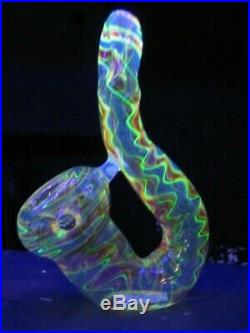 Illuminatti Glass UV REACTIVE Sherlock tobacco pipe blown glass Humboldt