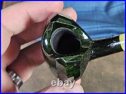 Incredible! Yeti Serpent Green Scarab with Bakelite Tobacco Smoking Pipe