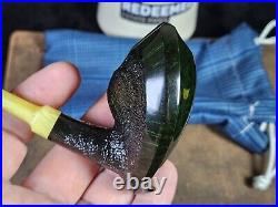 Incredible! Yeti Serpent Green Scarab with Bakelite Tobacco Smoking Pipe