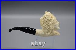 Indian Figure Smoking Pipe new-block Meerschaum Handmade W Case#1560
