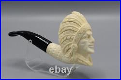 Indian Figure Smoking Pipe new-block Meerschaum Handmade W Case#1560