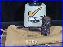 JP Urquiza Sandblasted Military-mount Poker with Horn Tobacco Smoking Pipe