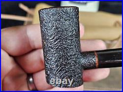 JP Urquiza Sandblasted Military-mount Poker with Horn Tobacco Smoking Pipe