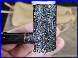 JP Urquiza Sandblasted Military-mount Poker with Horn Tobacco Smoking Pipe