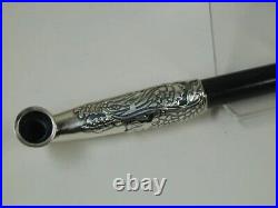 Japanese EDO SAMURAI Kiseru Smoking Pipe Rising Dragon Silver (21cm) Japan