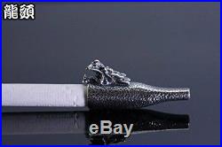 Japanese Samurai Kiseru Tobacco Smoking Pipe Dragon Head Silver